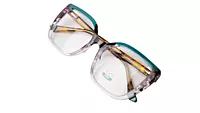 Soigné Female Oversized Cat Eye Spectacle Frame.MultiColor&Green