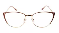 Soigné Female Large Metal Cat Eye Spectacle Frame.Gold&Brown