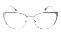 Soigné Female Large Metal Cat Eye Spectacle Frame.Gray&Silver