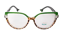 Soigné Female Oversized Cat Eye Spectacle Frame.Green&Tortoise Print