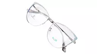 Soigné Female Large Metal Cat Eye Spectacle Frame.Gray&Silver