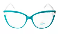 Soigné Female Oversized Cat Eye Spectacle Frame.Transparent & Green