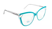 Soigné Female Oversized Cat Eye Spectacle Frame.Transparent & Green