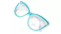 Soigné Female Oversized Cat Eye Spectacle Frame.Transparent & Green