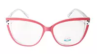 Soigné Female Oversized Cat Eye Spectacle Frame.Transparent & Pink