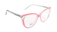 Soigné Female Oversized Cat Eye Spectacle Frame.Transparent & Pink
