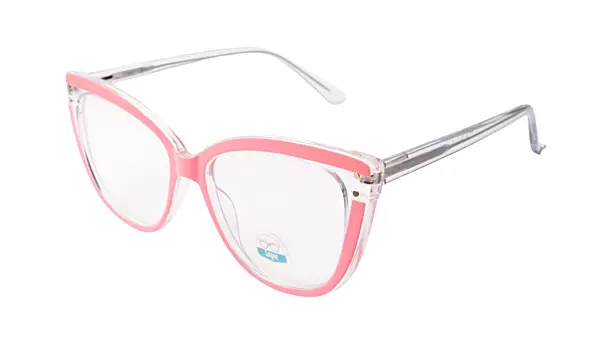 Soigné Female Oversized Cat Eye Spectacle Frame.Transparent & Pink