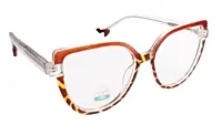 Soigné Female Oversized Cat Eye Spectacle Frame.Leopard Print&Brown