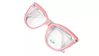 Soigné Female Oversized Cat Eye Spectacle Frame.Transparent & Pink