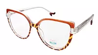 Soigné Female Oversized Cat Eye Spectacle Frame.Leopard Print&Brown