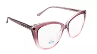 Soigné Female Oversized Cat Eye Spectacle Frame.Transparent & Clear Pink