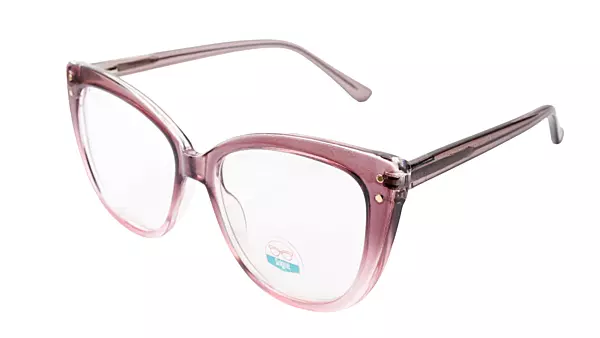 Soigné Female Oversized Cat Eye Spectacle Frame.Transparent & Clear Pink
