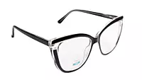 Soigné Female Oversized Cat Eye Spectacle Frame.Transparent & Black