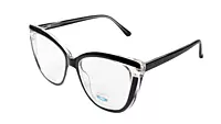 Soigné Female Oversized Cat Eye Spectacle Frame.Transparent & Black