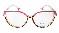 Soigné Female Oversized Cat Eye Spectacle Frame.Leopard Print&Pink