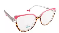 Soigné Female Oversized Cat Eye Spectacle Frame.Leopard Print&Pink