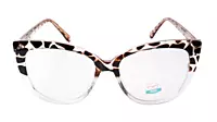 Soigné Female Oversized Cat Eye Spectacle Frame.Transparent & Brown