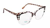 Soigné Female Oversized Cat Eye Spectacle Frame.Transparent & Brown