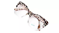 Soigné Female Oversized Cat Eye Spectacle Frame.Transparent & Brown