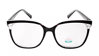 Soigné Unisex Oversized Square Spectacle Frame.Black&Transparent Color Frame