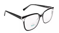 Soigné Unisex Oversized Square Spectacle Frame.Black&Transparent Color Frame