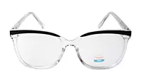 Soigné Unisex Oversized Square Spectacle Frame.Transparent&Black Frame Color