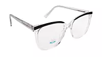 Soigné Unisex Oversized Square Spectacle Frame.Transparent&Black Frame Color