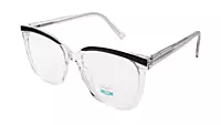 Soigné Unisex Oversized Square Spectacle Frame.Transparent&Black Frame Color