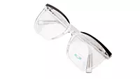 Soigné Unisex Oversized Square Spectacle Frame.Transparent&Black Frame Color