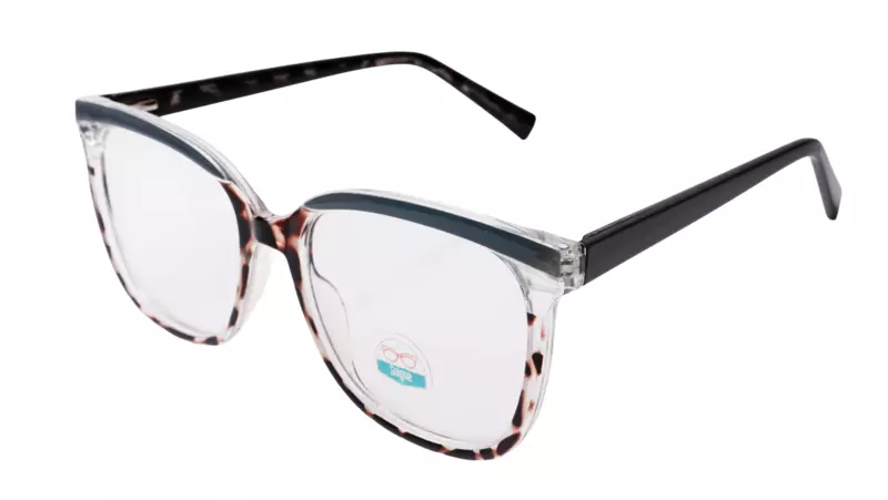 Soigné Unisex Oversized Square Spectacle Frame.Tortoise Print Frame Color