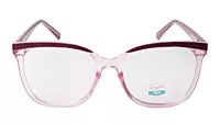 Soigné Female Oversized Square Spectacle Frame.Clear Pink