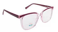 Soigné Female Oversized Square Spectacle Frame.Clear Pink
