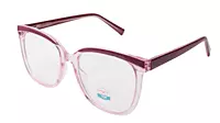 Soigné Female Oversized Square Spectacle Frame.Clear Pink