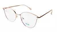 Soigné Unisex Medium Round Spectacle Frame.Golden&Cream