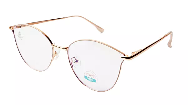 Soigné Unisex Medium Round Spectacle Frame.Golden&Cream