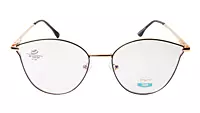 Soigné Unisex Medium Round Spectacle Frame.Black&Golden Color