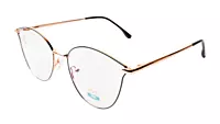 Soigné Unisex Medium Round Spectacle Frame.Black&Golden Color