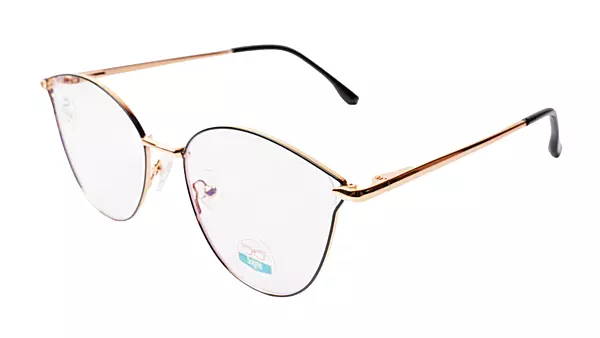 Soigné Unisex Medium Round Spectacle Frame.Black&Golden Color