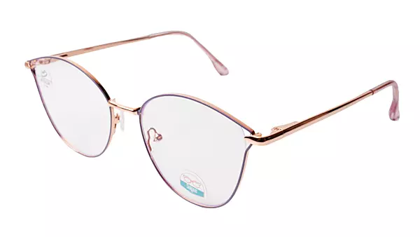 Soigné Female Round Medium Spectacle Frame.Rose Gold&Purple
