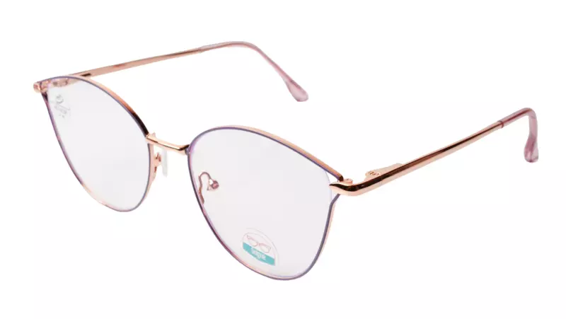 Soigné Female Round Medium Spectacle Frame.Rose Gold&Purple