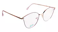 Soigné Female Round Medium Spectacle Frame.Rose Gold&Purple