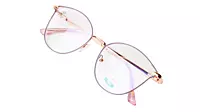 Soigné Female Round Medium Spectacle Frame.Rose Gold&Purple