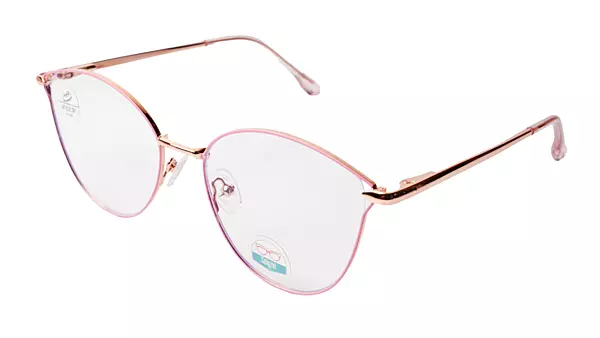 Soigné Female Round Medium Spectacle Frame.Rose Gold&Pink Color