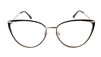 Soigné Female Large Metal Cat Eye Spectacle Frame.Golden&Black