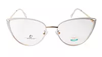 Soigné Female Large Metal Cat Eye Spectacle Frame.Brown,Red&Gold