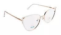 Soigné Female Large Metal Cat Eye Spectacle Frame.Brown,Red&Gold