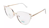 Soigné Female Large Metal Cat Eye Spectacle Frame.Brown,Red&Gold