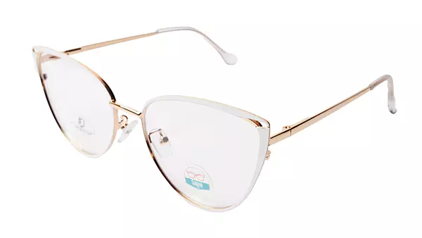 Soigné Female Large Metal Cat Eye Spectacle Frame.Brown,Red&Gold