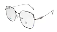 Soigné Unisex Oversized Square Spectacle Frame.Gray&Silver