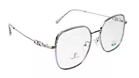 Soigné Unisex Oversized Square Spectacle Frame.Gray&Silver